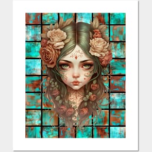 Copper Patina Boho Gothic Girl 9 Posters and Art
